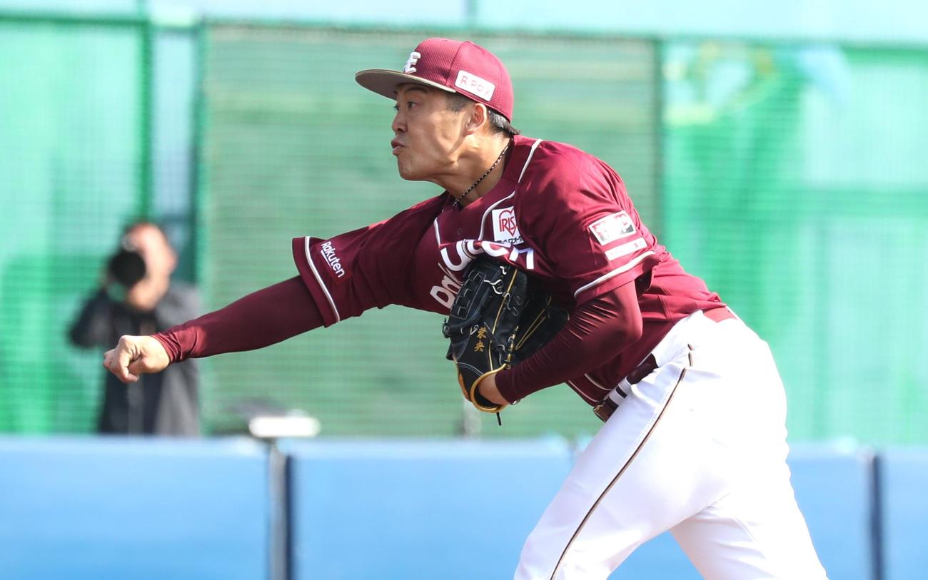 日本ハム対楽天　4回に登板の伊藤茉（撮影・黒川智章）
