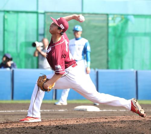 日本ハム対楽天　5回に登板の西垣（撮影・黒川智章）