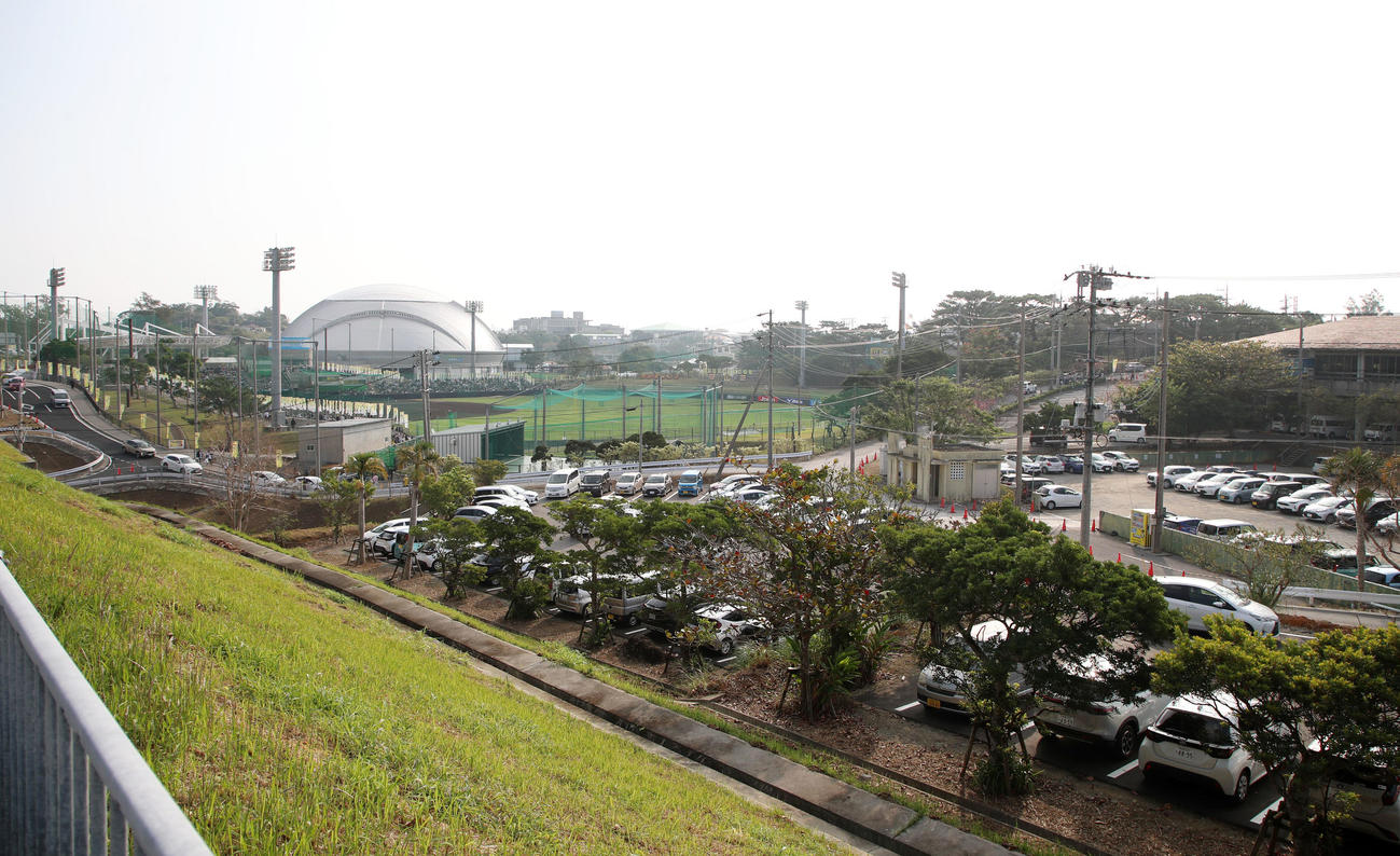 朝から満員となったバイトするならエントリー宜野座スタジアム（撮影・加藤哉）