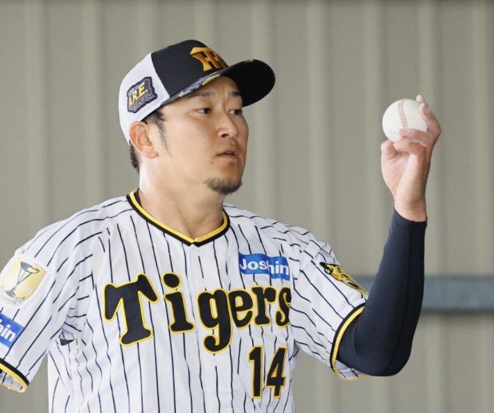 阪神岩貞祐太（2024年2月7日撮影）