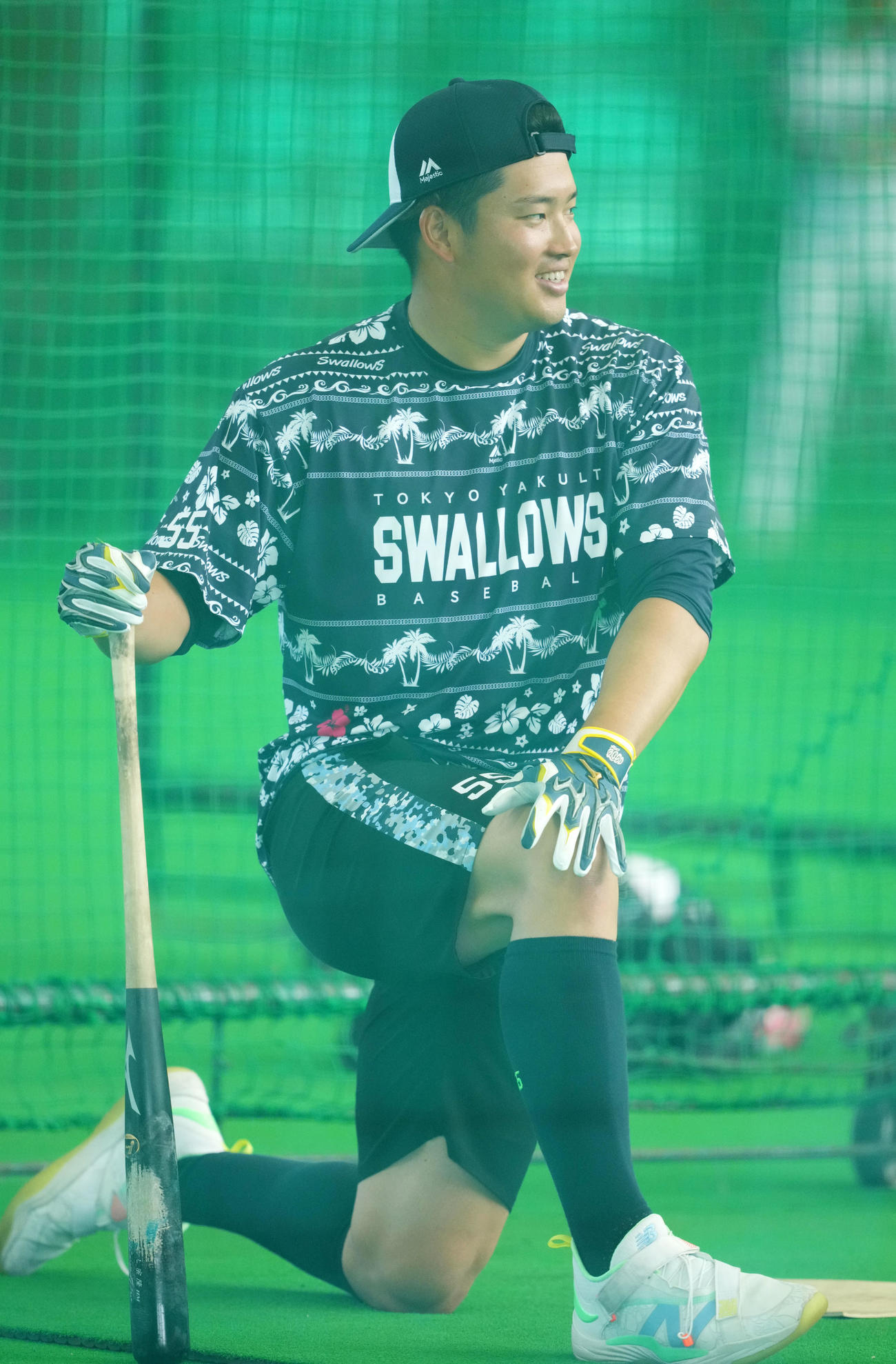 別メニューで打撃練習をするヤクルト村上（撮影・横山健太）