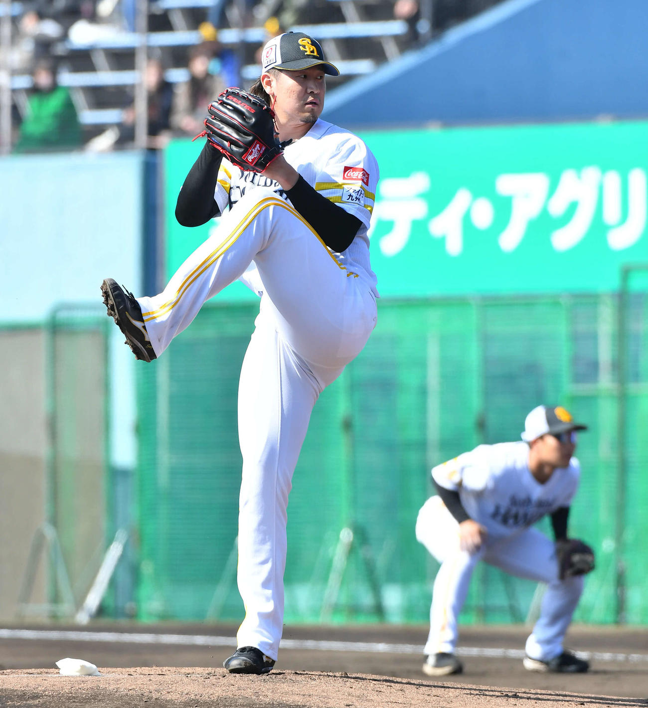 シート打撃に登板したソフトバンク杉山（撮影・岩下翔太）
