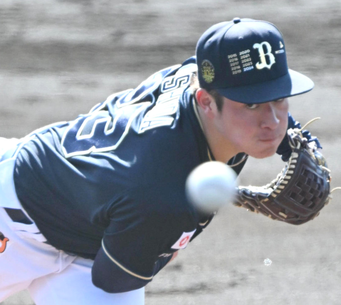 紅白戦に登板し1イニングを無失点に抑えるオリックス吉田（撮影・和賀正仁）