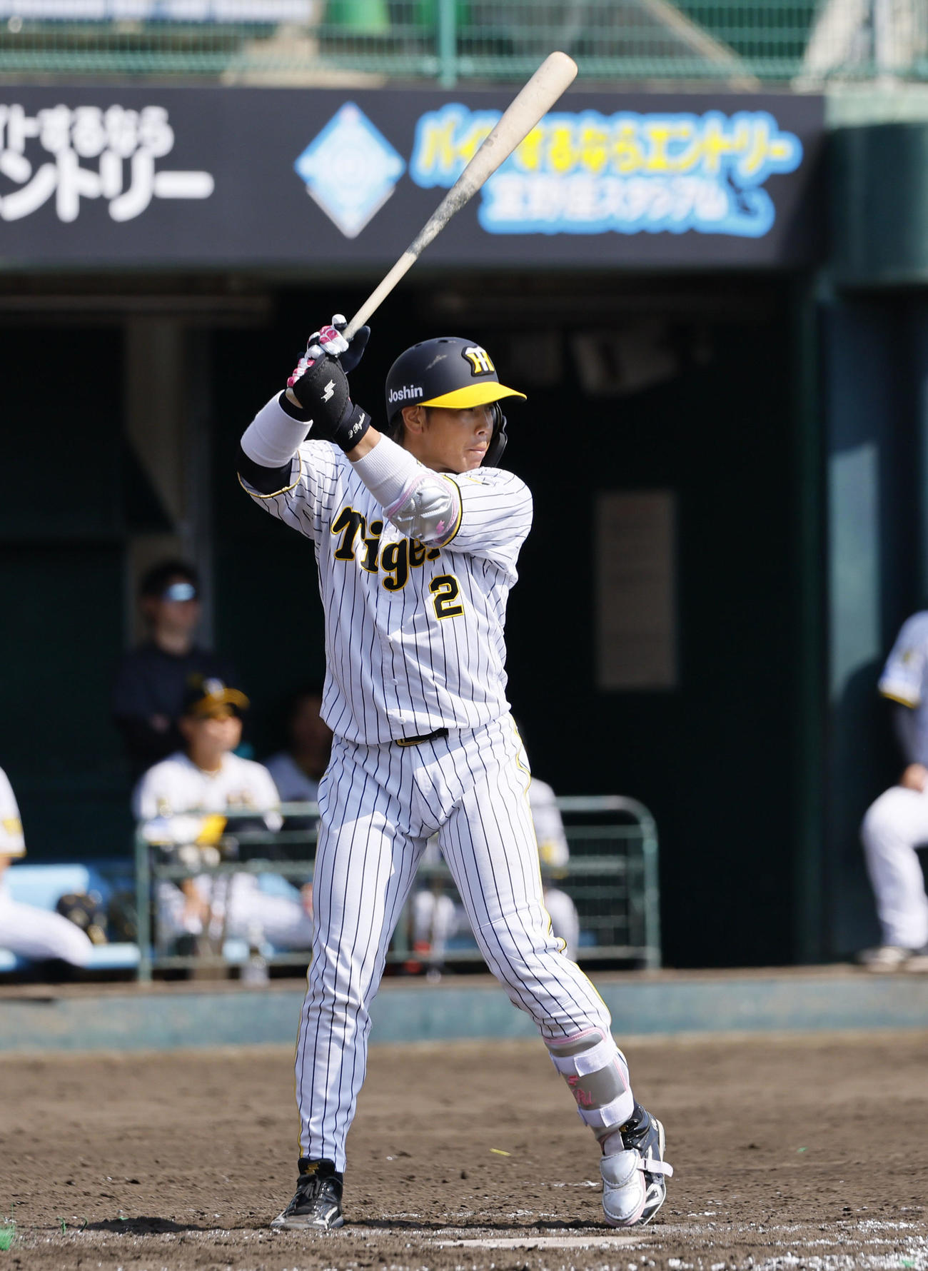 梅野隆太郎の構え（撮影・藤尾明華）