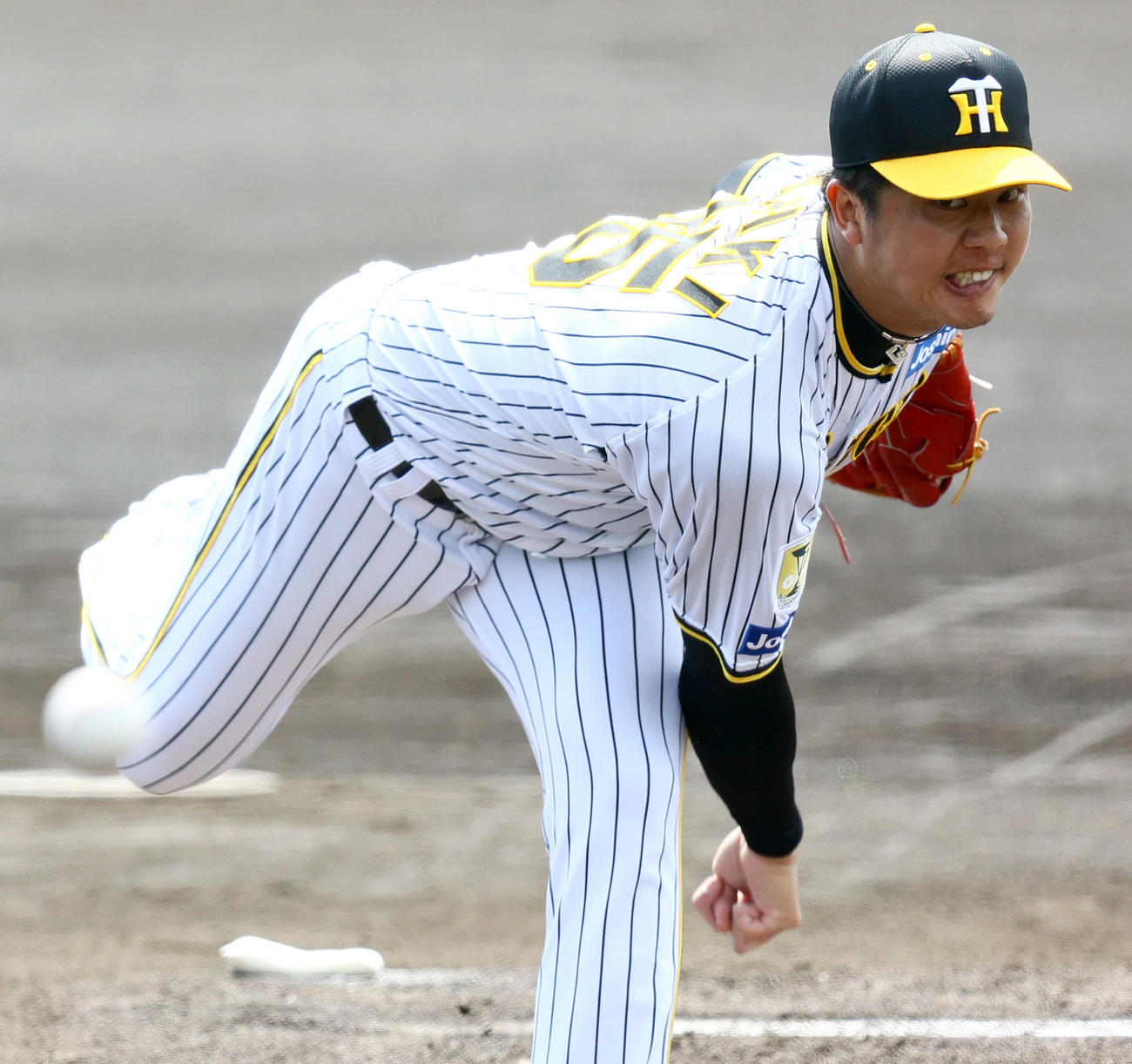 白組先発の才木は3者凡退に抑える（撮影・上山淳一）