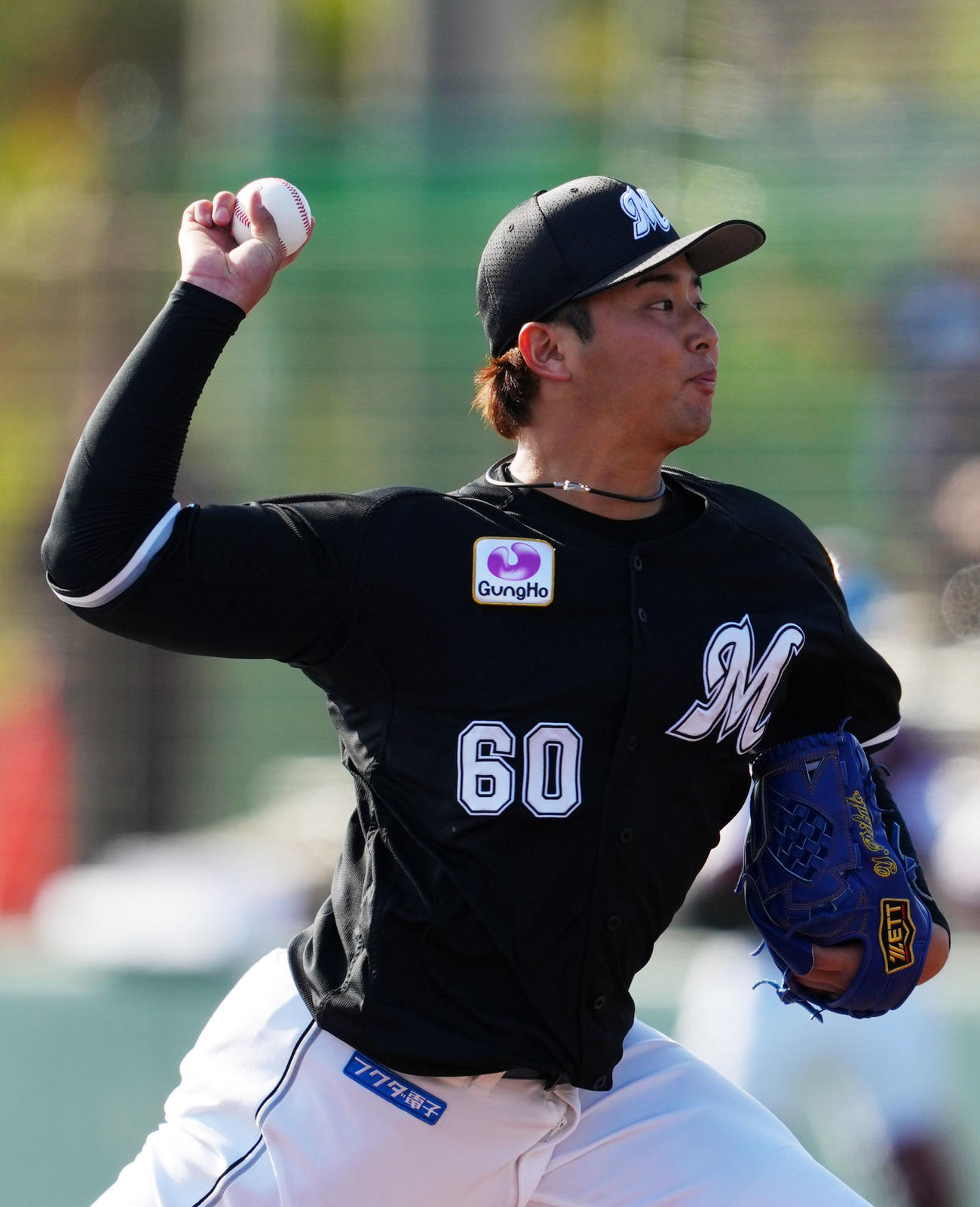 楽天対ロッテ　8回裏から登板したロッテ横山（撮影・横山健太）