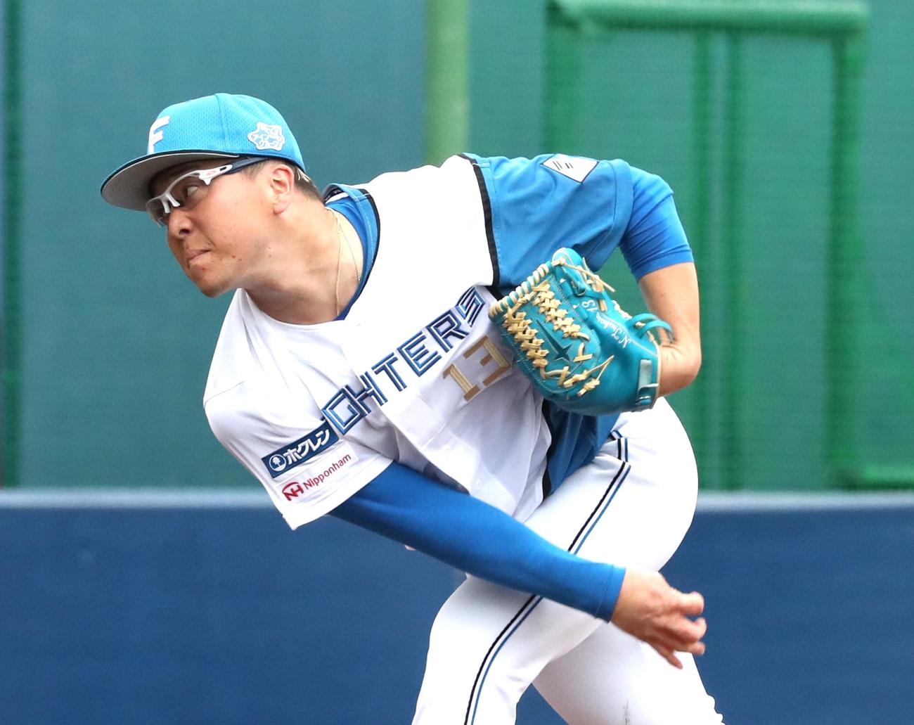 日本ハム紅白戦に登板した生田目（2月7日撮影）