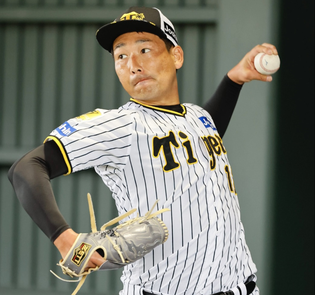 阪神岩崎優（2024年2月7日撮影）
