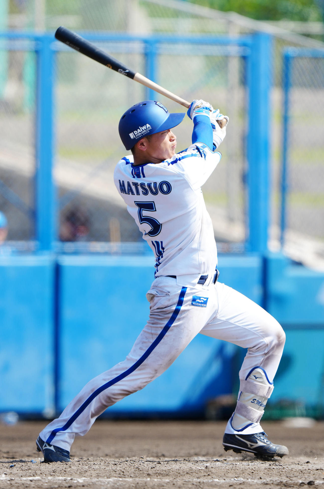 DeNA対日本ハム　5回裏DeNA1死、中前打を放つ松尾（撮影・江口和貴）