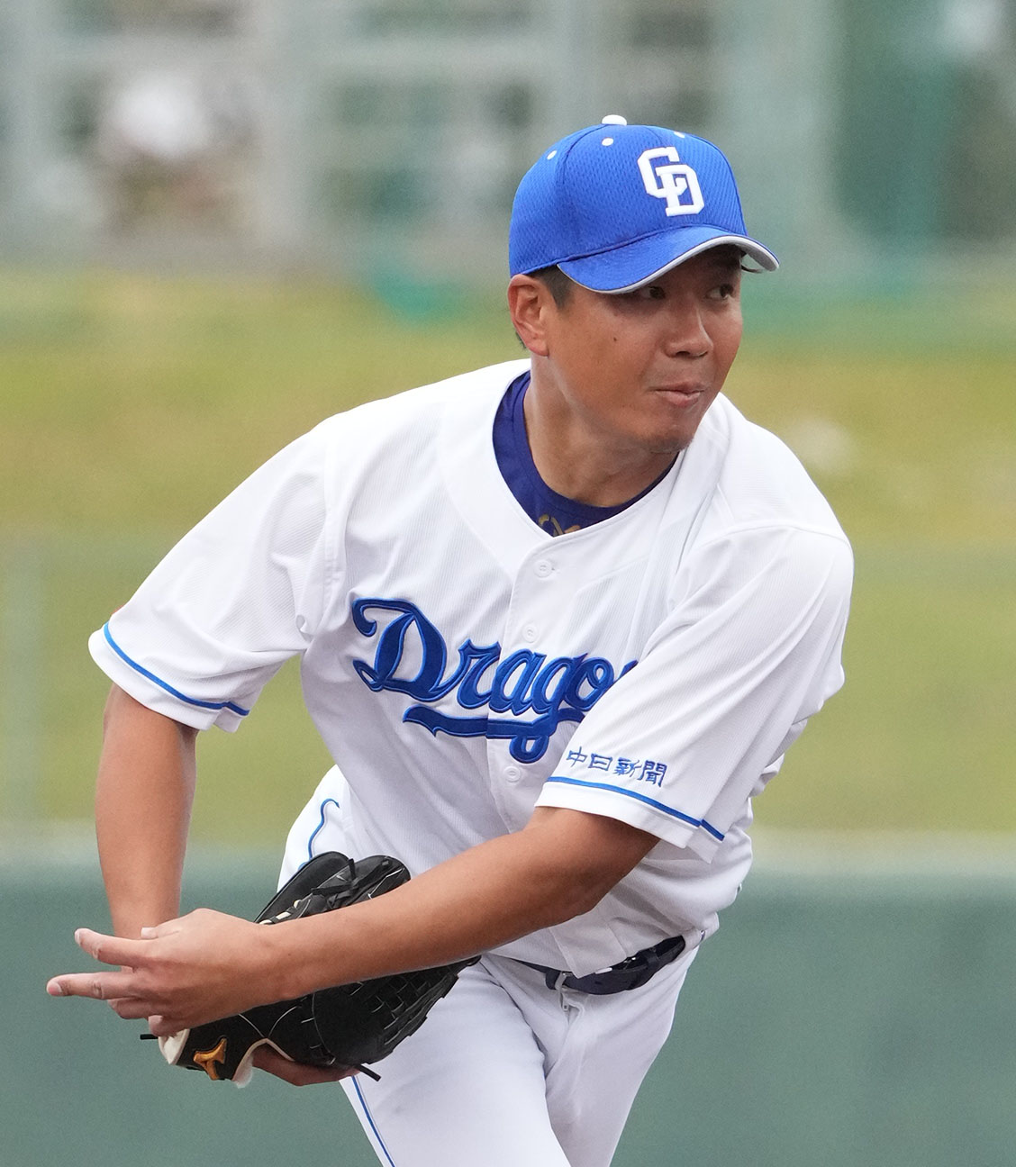 シート打撃練習に登板する大野雄（撮影・森本幸一）