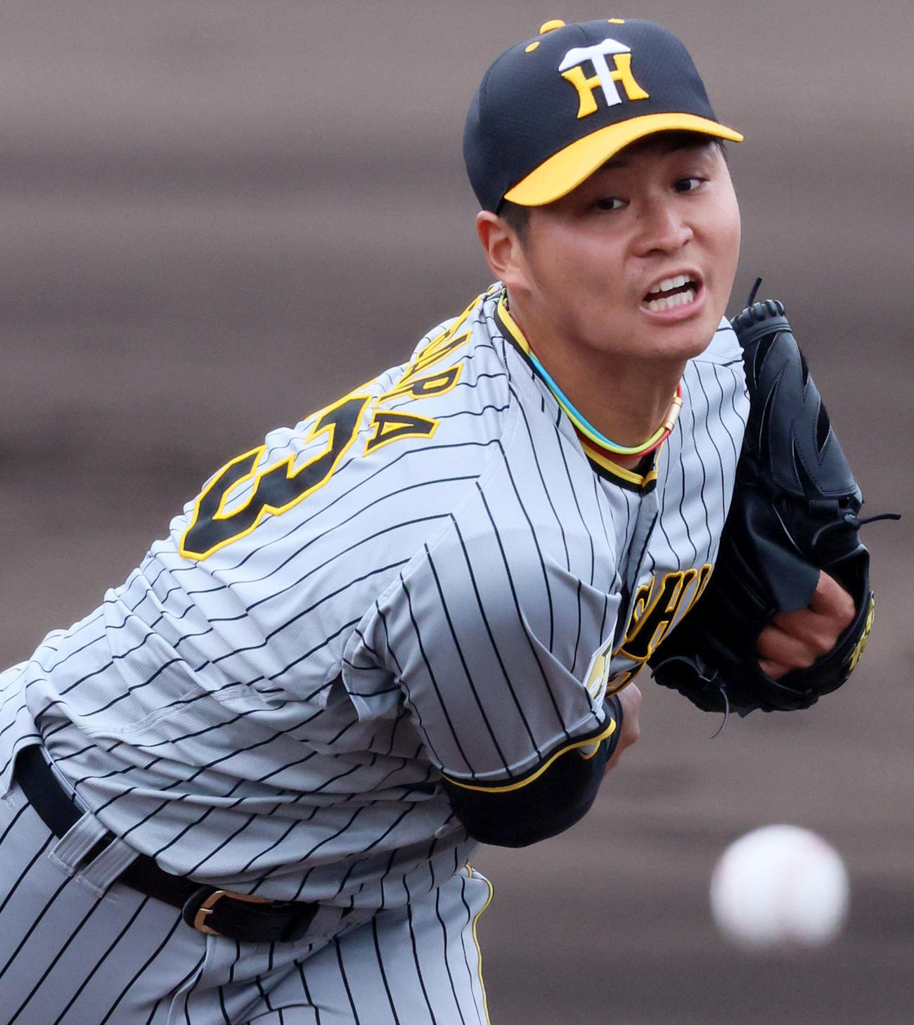 中日対阪神（練習試合）阪神4番手で登板する松原（撮影・加藤哉）