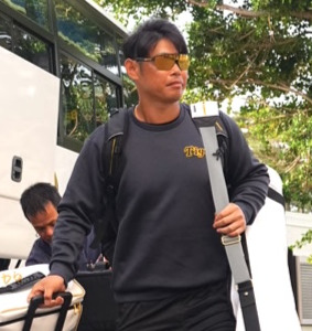 阪神春季キャンプ1軍に合流した原口（撮影・藤尾明華）