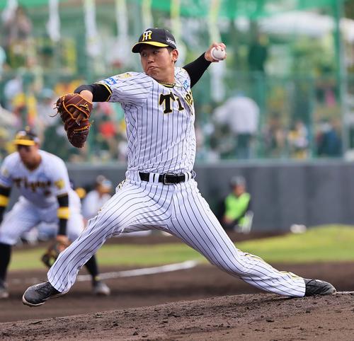 阪神対楽天　阪神3番手の門別（撮影・上田博志）