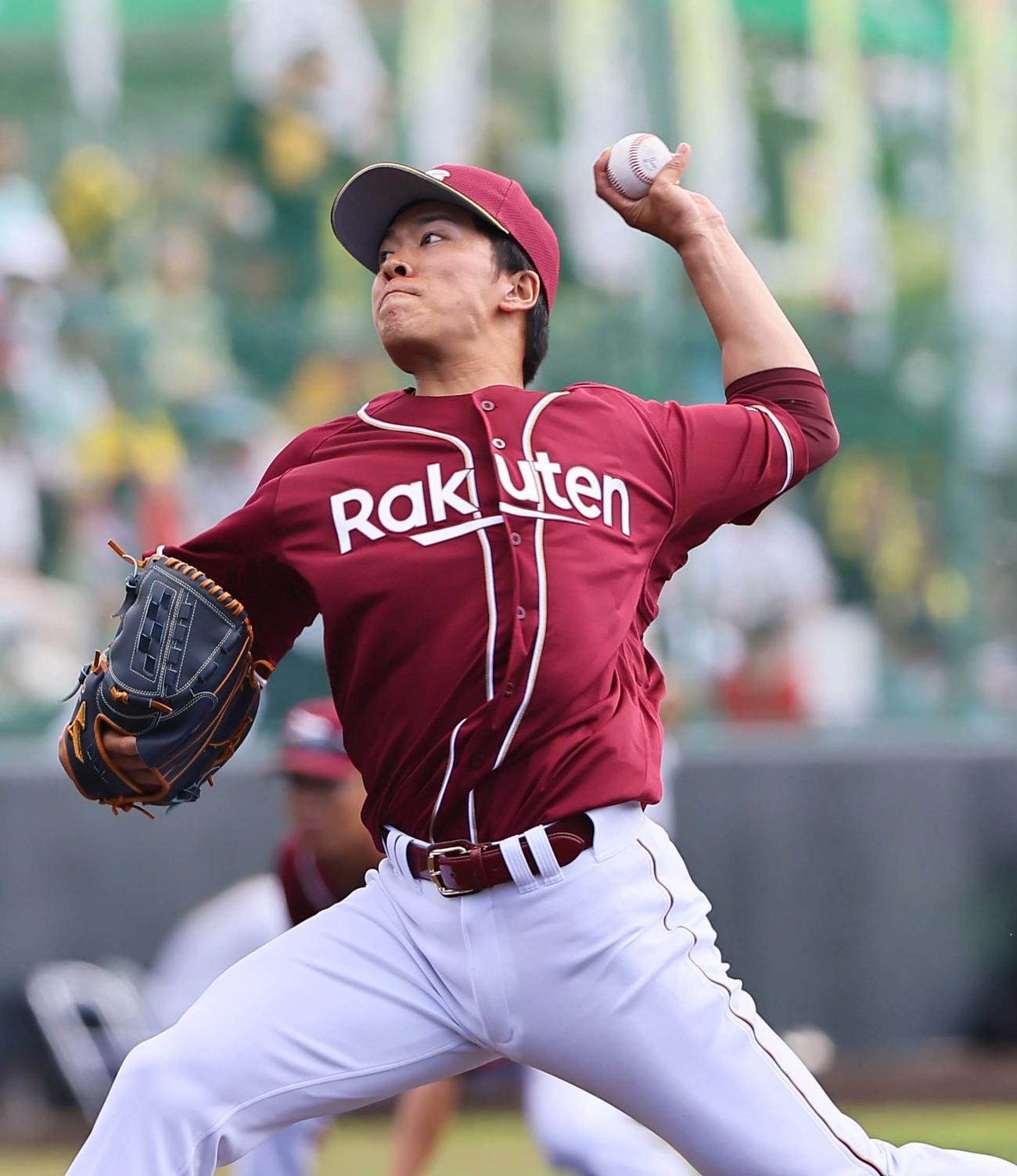 阪神対楽天　楽天先発の早川（撮影・上田博志）