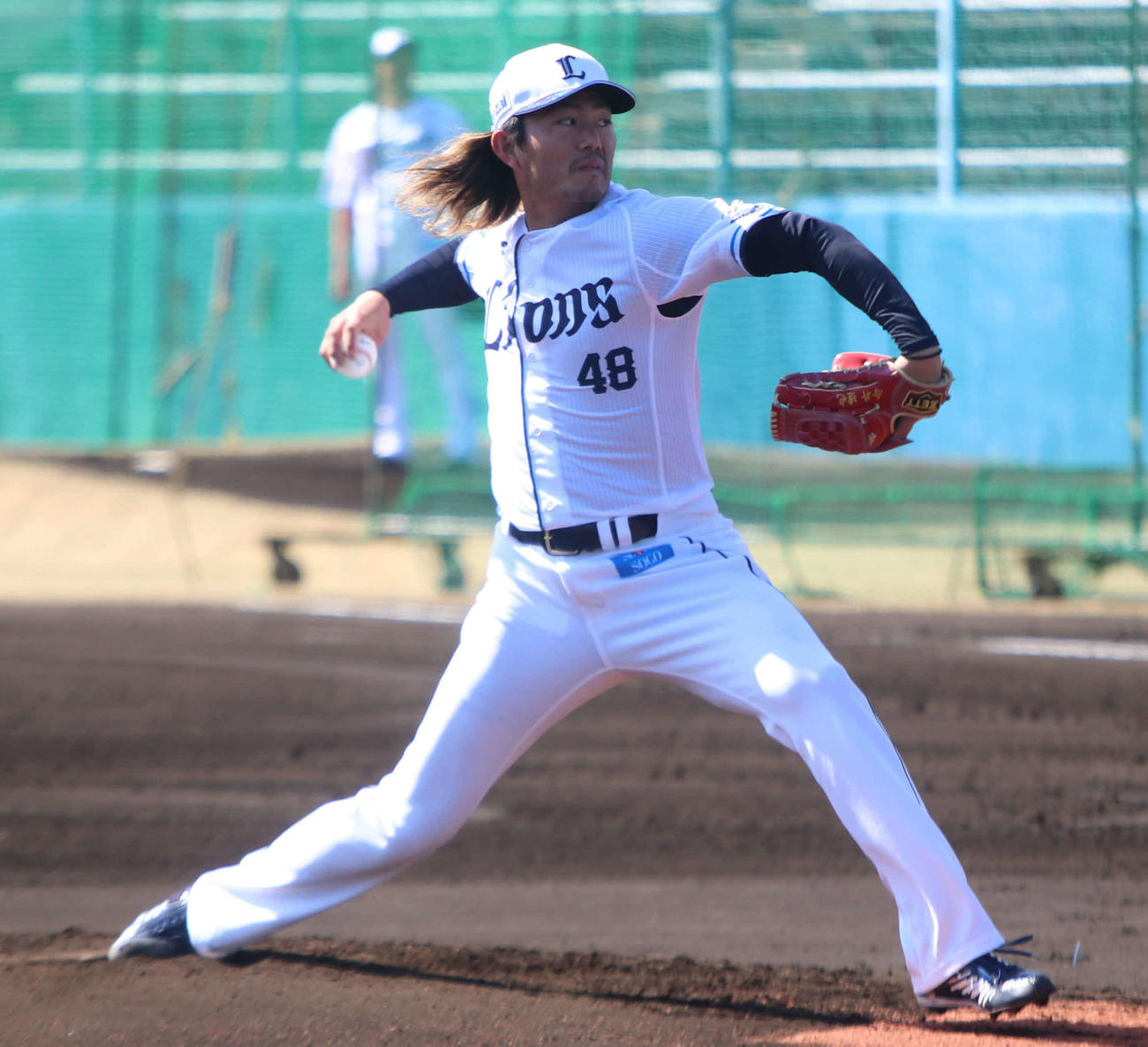 ライブBPに登板した西武今井（撮影・山崎純一）