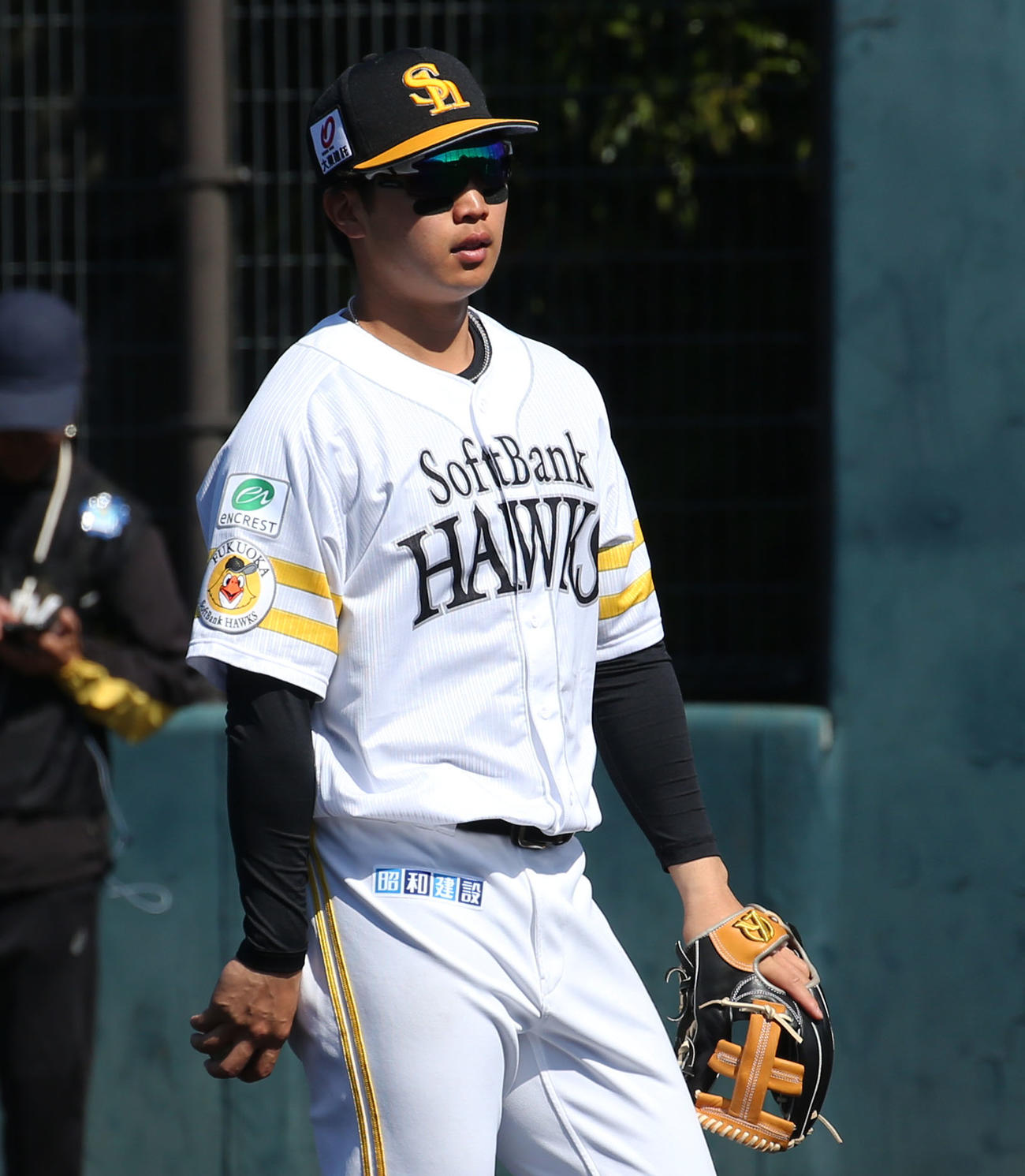 練習試合に参加するソフトバンク広瀬（撮影・冨田成美）