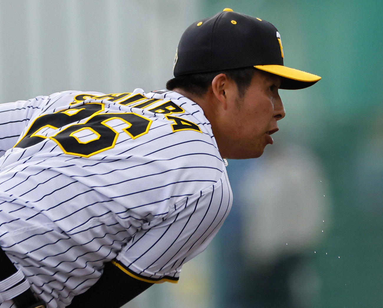 練習試合　阪神対楽天　9回、7番手で登板した椎葉（撮影・藤尾明華）