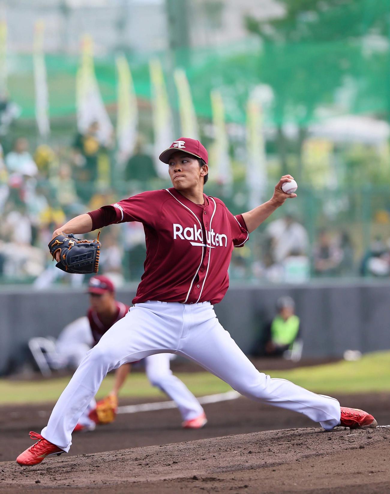 阪神対楽天　楽天先発の早川（撮影・上田博志）