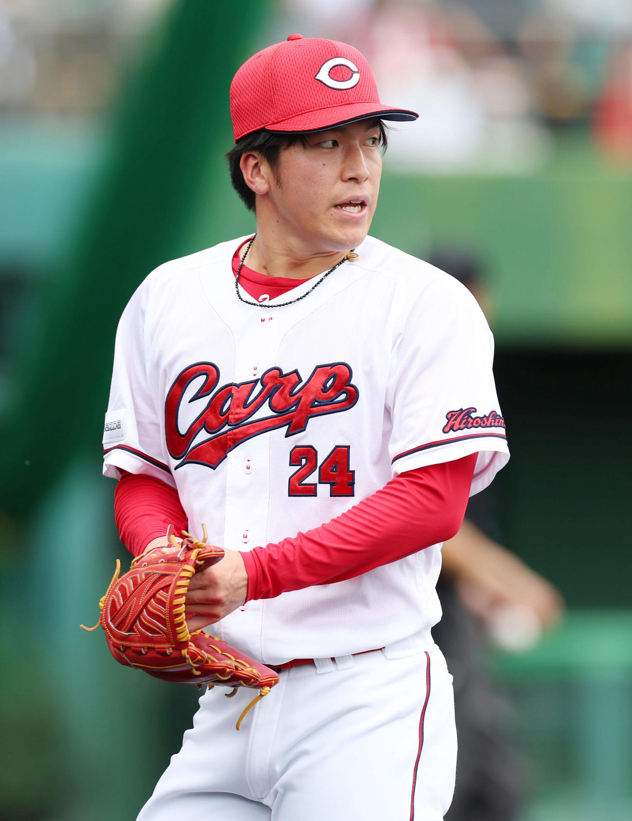 広島対ロッテ　3回を無失点に抑えた黒原（撮影・前田充）