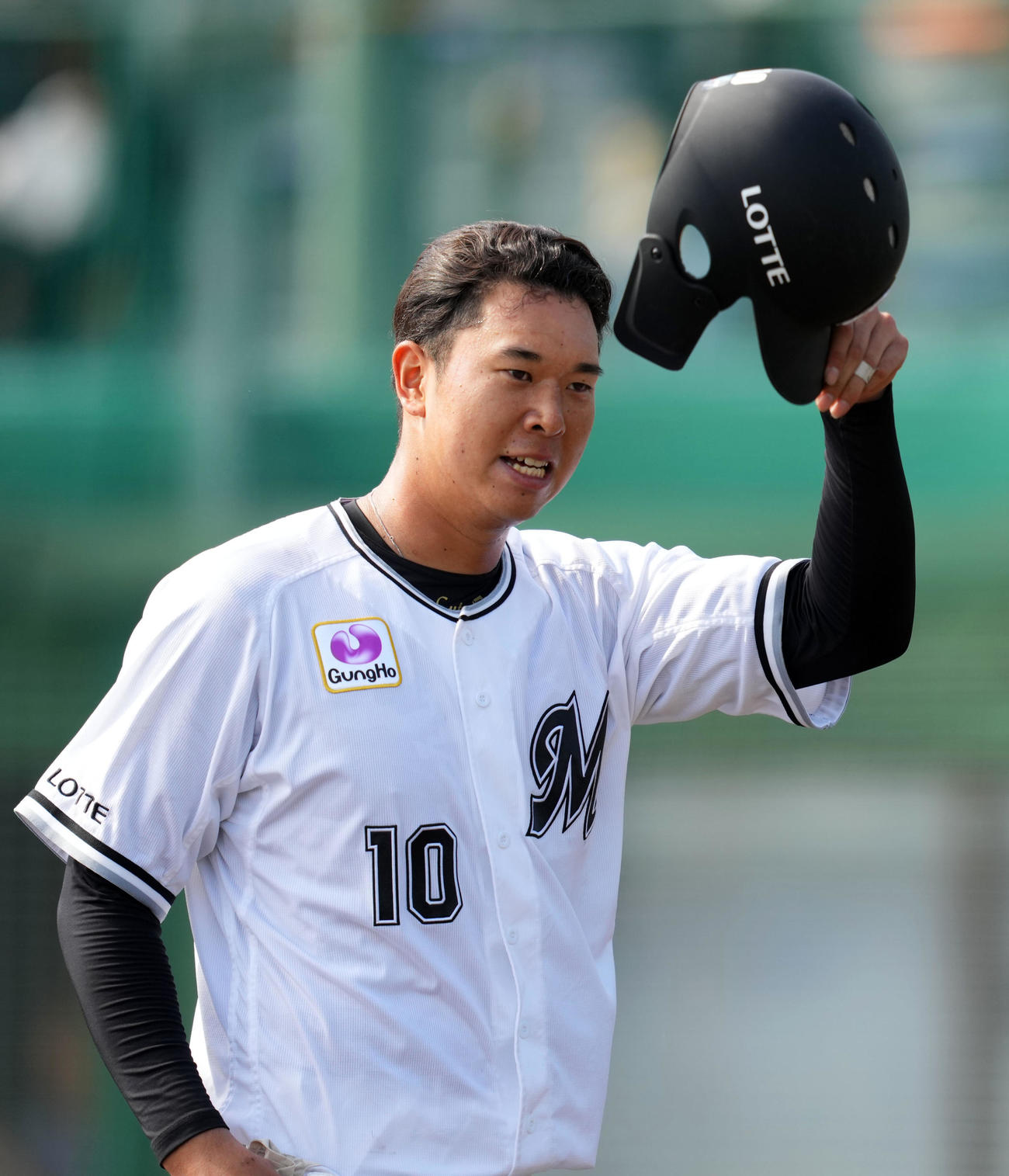 ロッテ上田（2月14日撮影・横山健太）