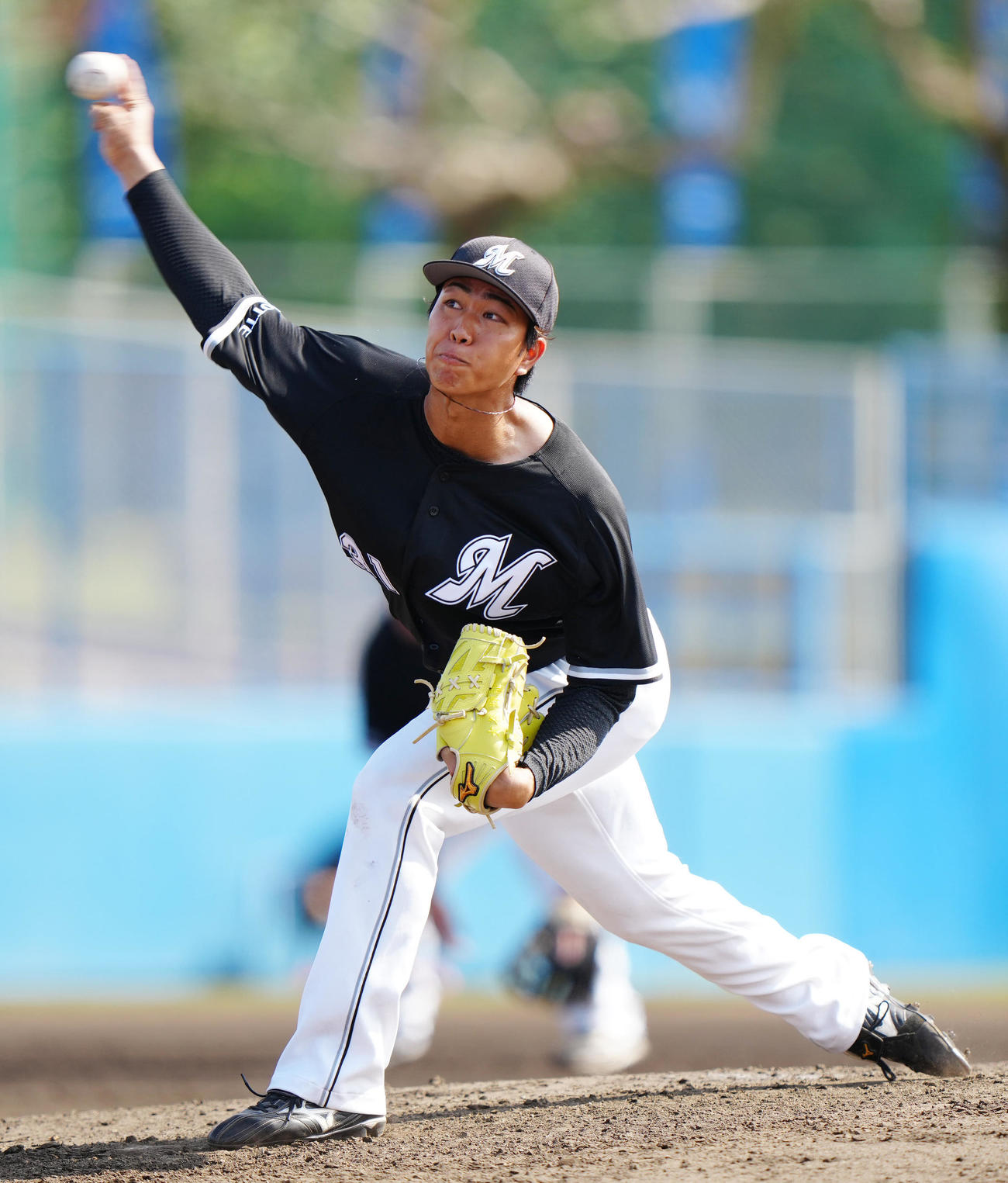 DeNA対ロッテ　ロッテ5番手の大谷（撮影・江口和貴）
