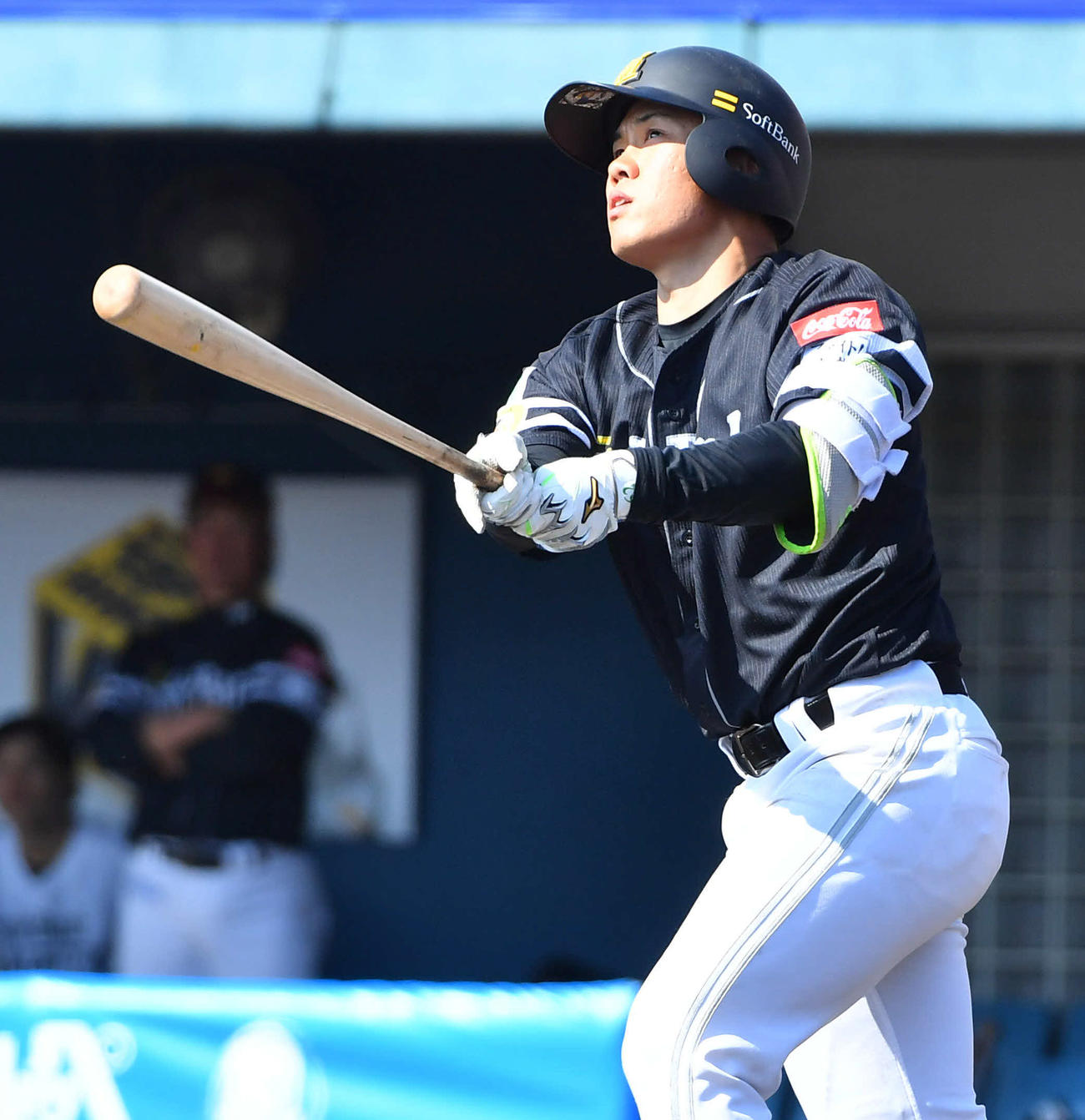 ソフトバンク紅白戦　5回表紅組無死、海野は左越え本塁打を放つ（撮影・岩下翔太）