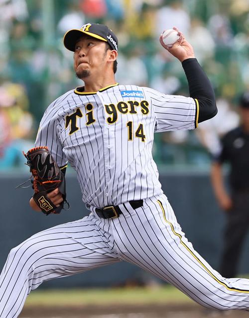 阪神対サムスン　阪神2番手の岩貞（撮影・上田博志）