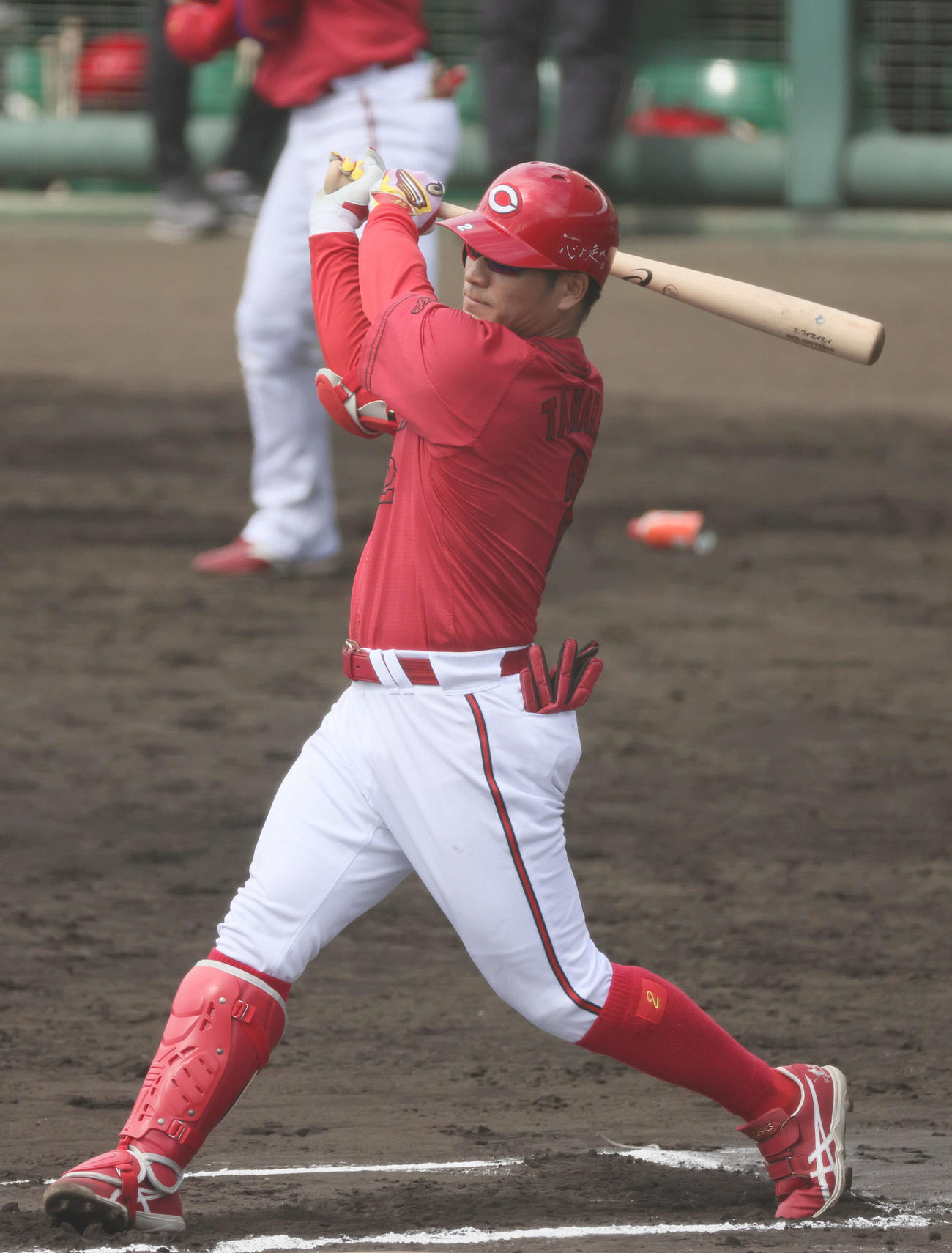 シート打撃に入った広島田中（撮影・加藤孝規）