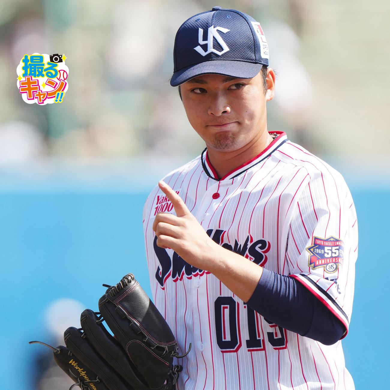 練習試合　ヤクルト対楽天　５回表終了後、ベンチに引き揚げるヤクルト３番手の沼田翔平（撮影・江口和貴）