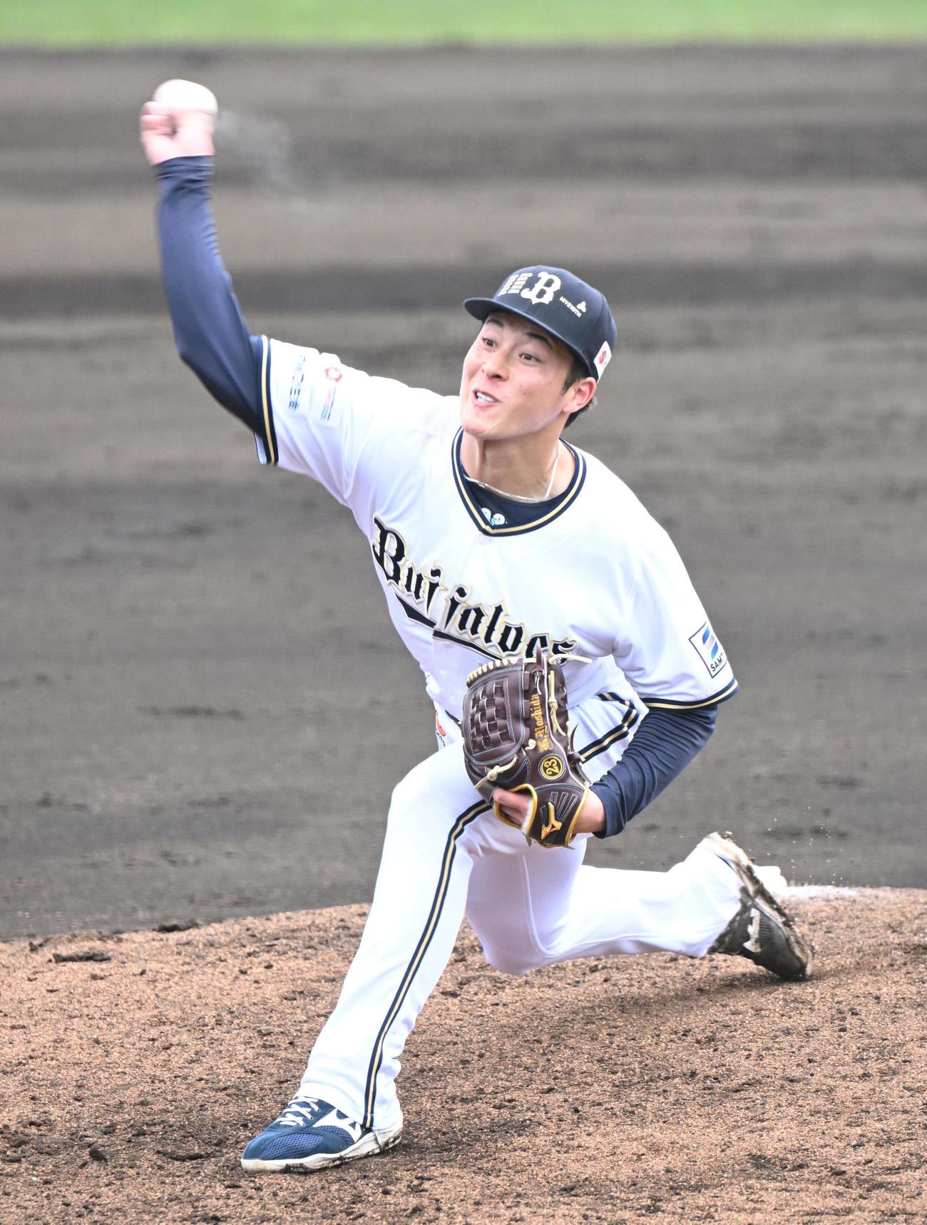 オリックス対楽天2軍　7回にオリックス6番手で登板し3人で仕留める吉田（撮影・和賀正仁）