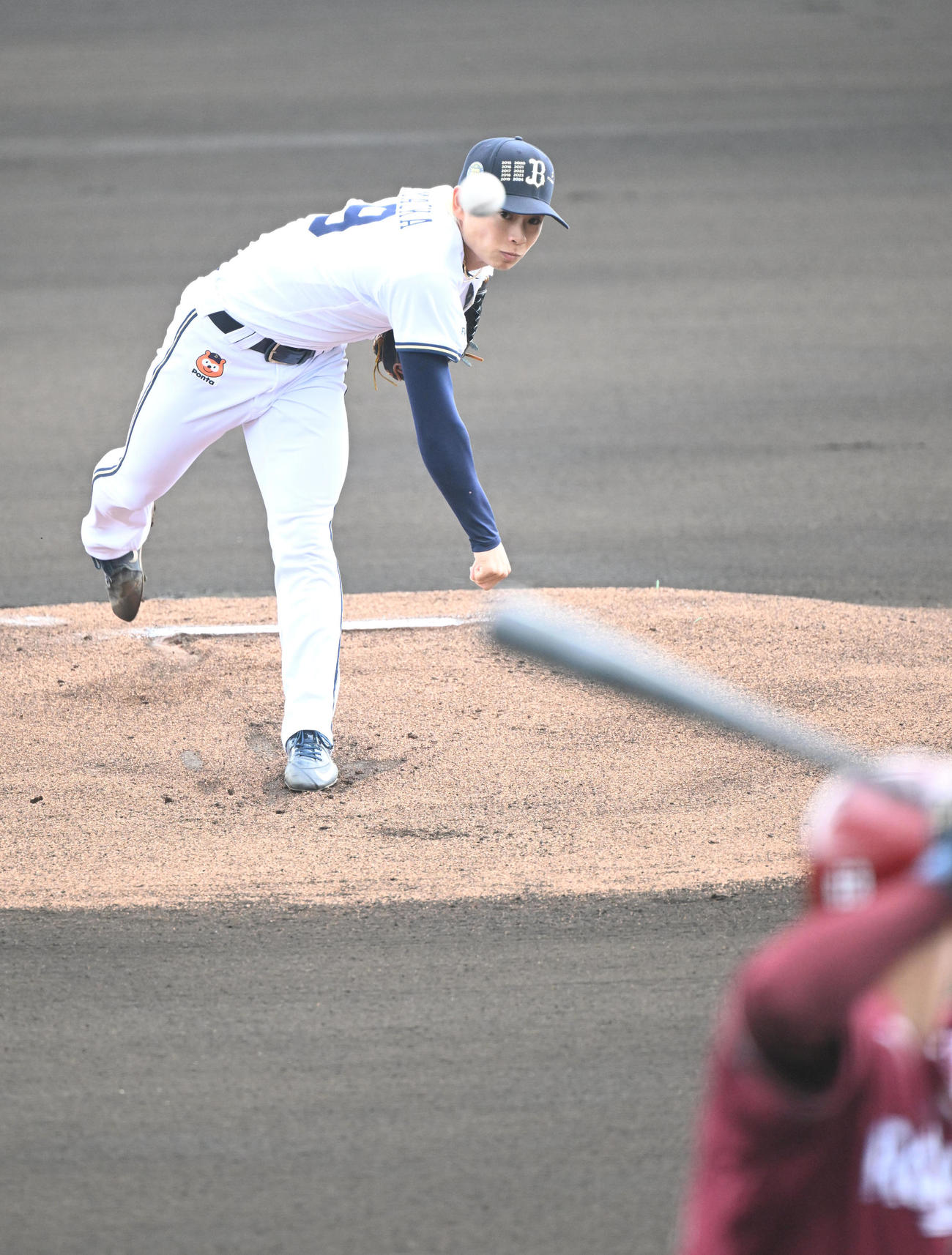 オリックス対楽天2軍　先発し2回を無失点に抑えるオリックス山岡（撮影・和賀正仁）
