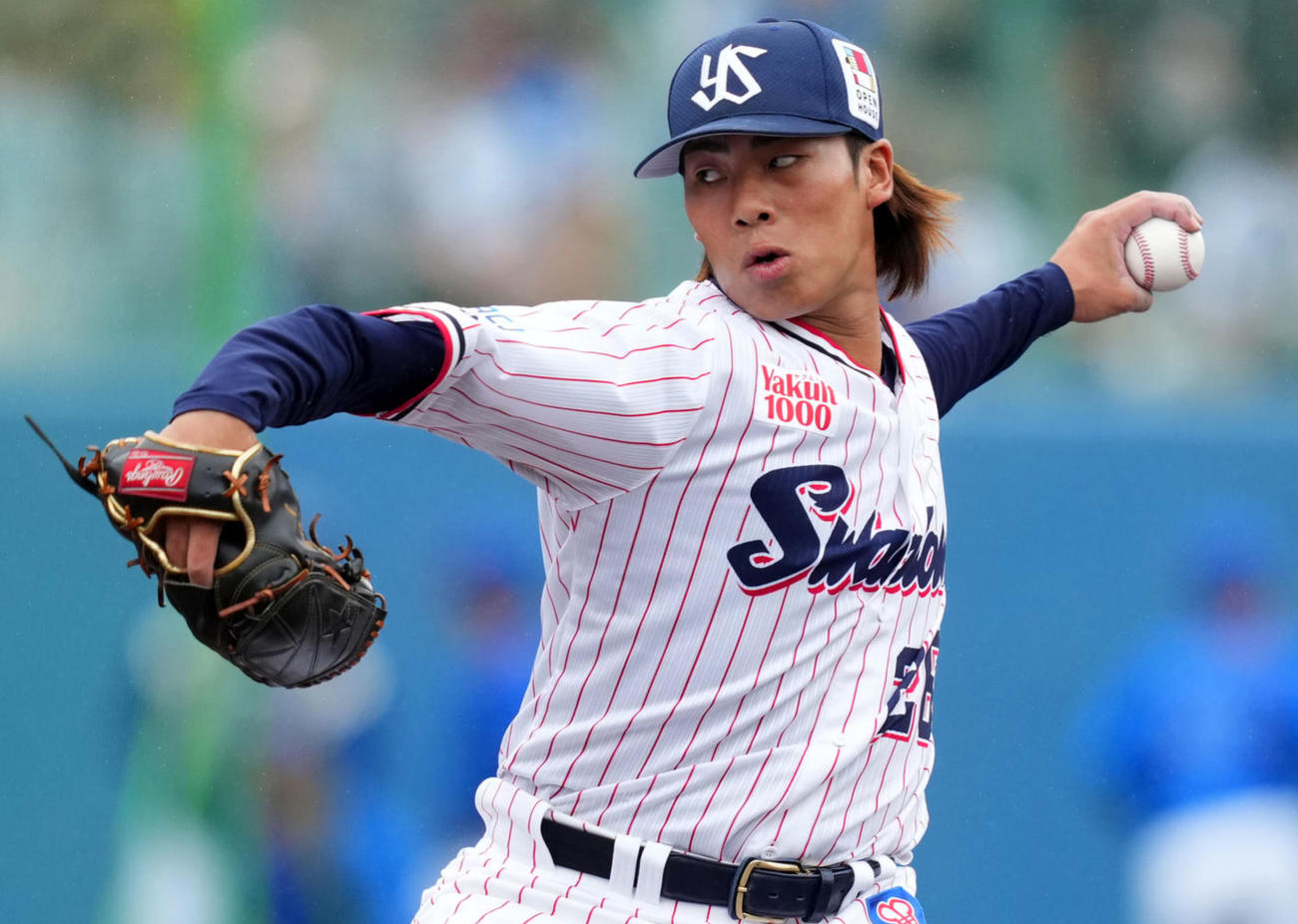 ヤクルト対DeNA 3回表から登板したヤクルト山野（撮影・横山健太）