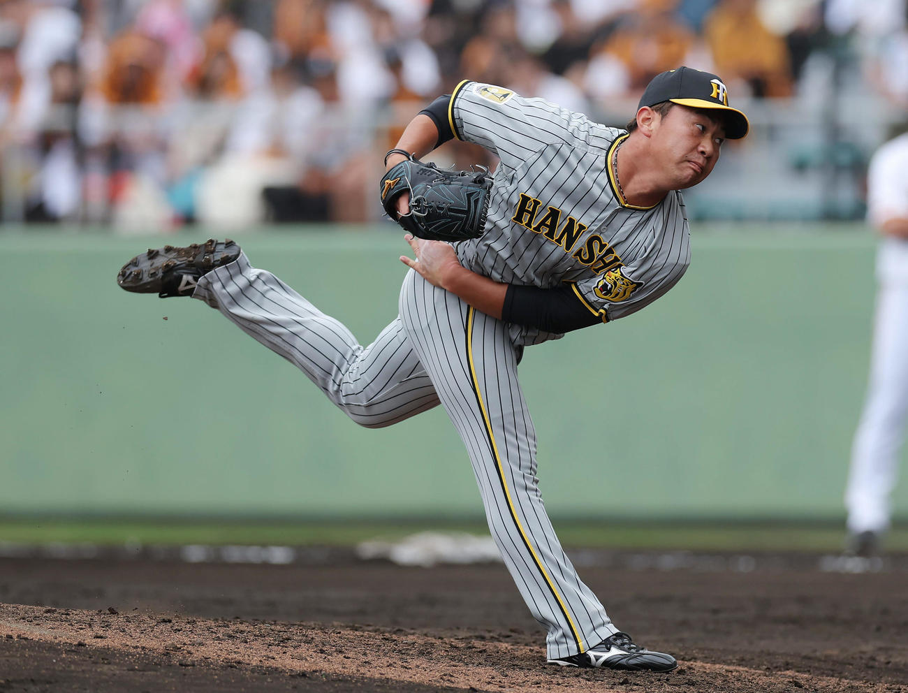 巨人対阪神　阪神6番手の桐敷（撮影・前田充）