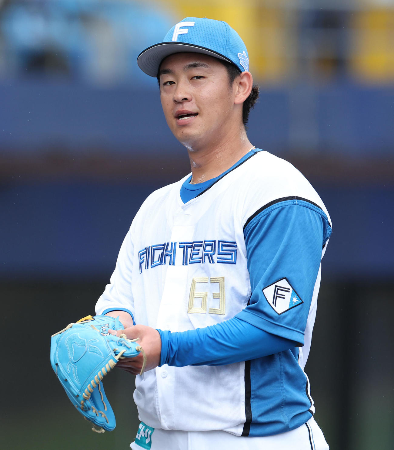 日本ハム対サムスン　8回表を無失点に抑えベンチに戻る日本ハム北浦（撮影・佐藤翔太）