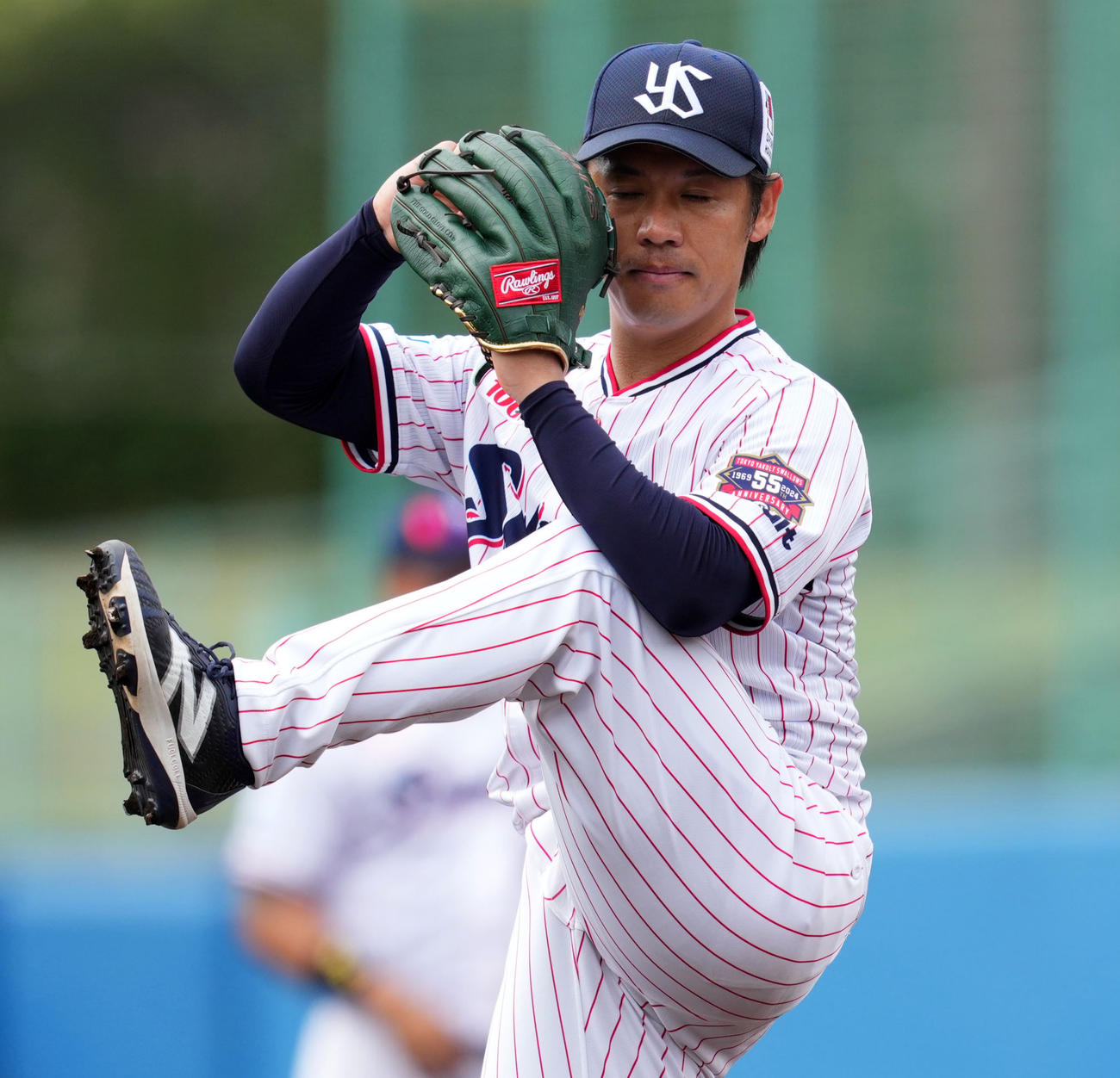 ヤクルト対DeNA　力投するヤクルト先発の小川（撮影・横山健太）