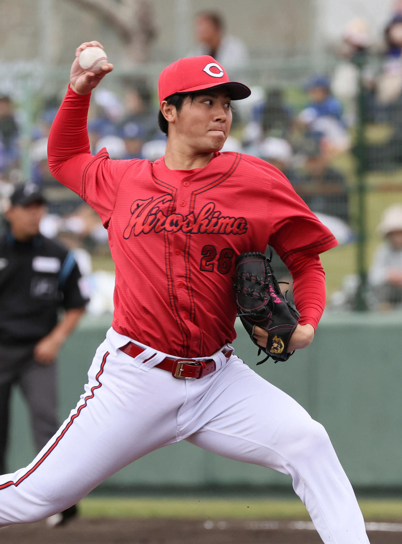 中日対広島　広島先発の益田（撮影・加藤孝規）