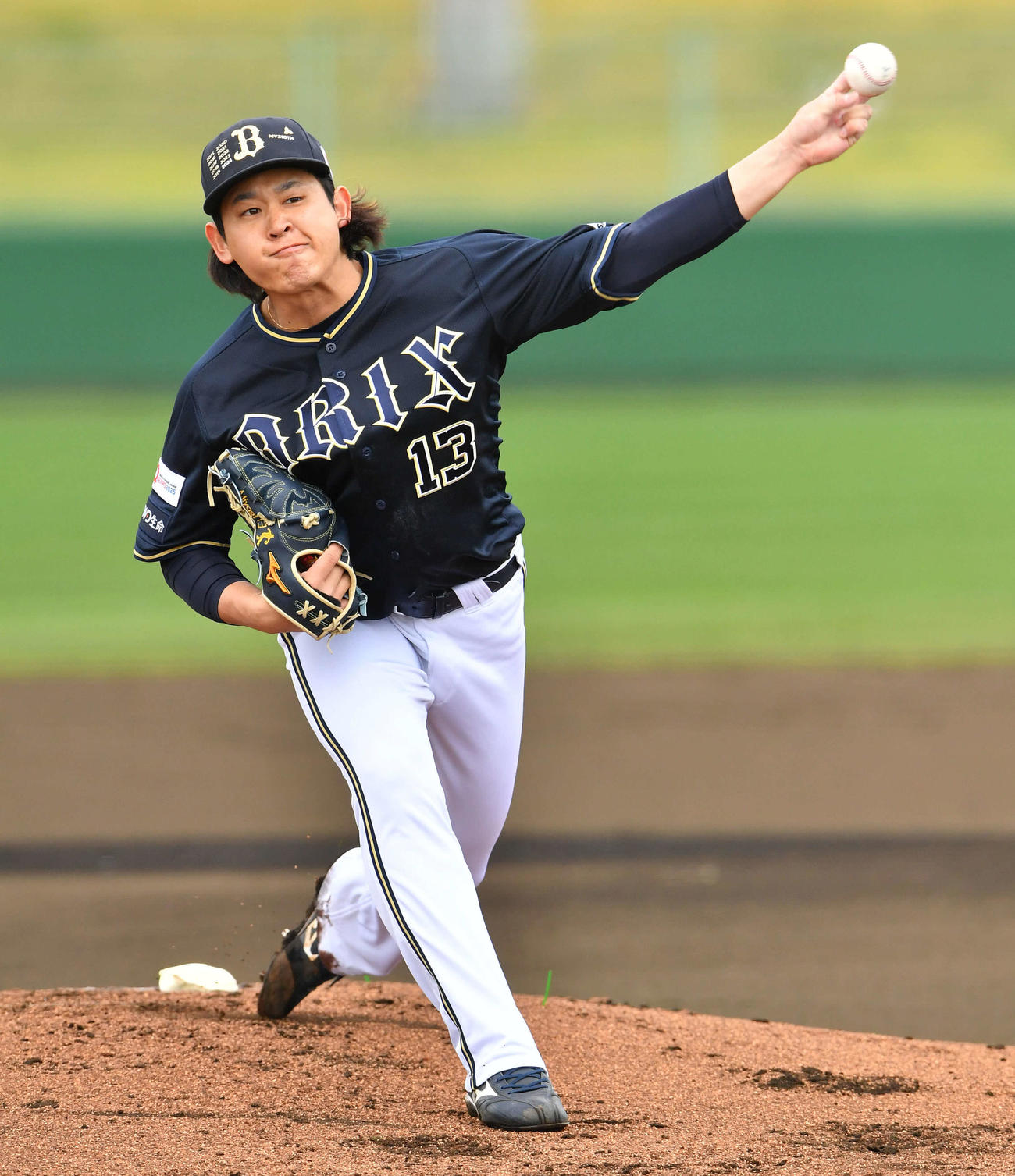 オリックス紅白戦　紅組先発の宮城（撮影・岩下翔太）