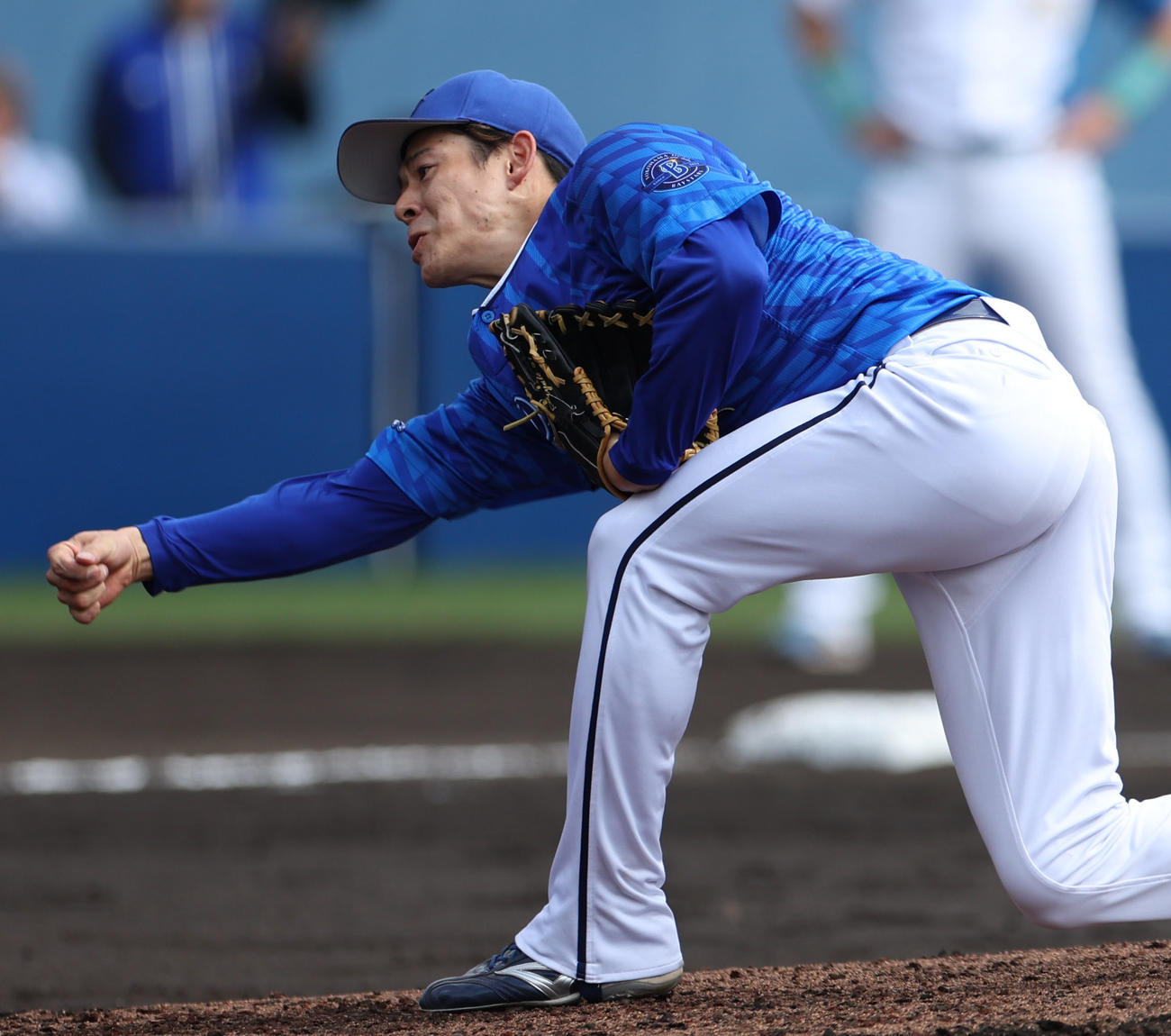 日本ハム対DeNA DeNA4番手の中川（撮影・佐藤翔太）