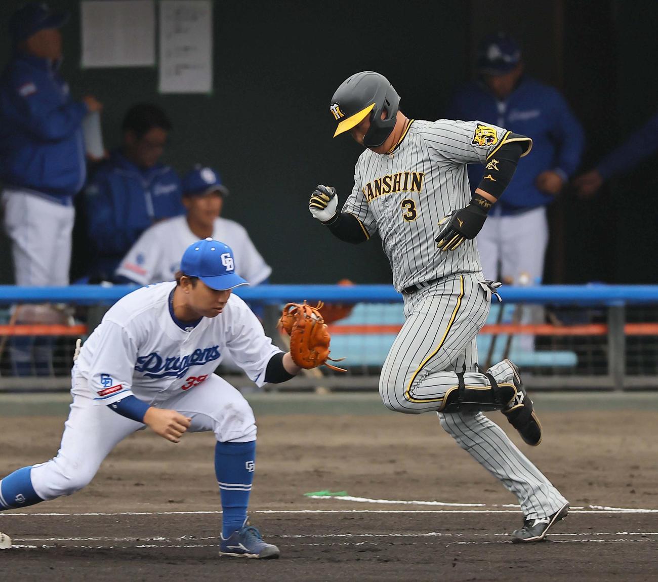 中日対阪神　6回表阪神無死、大山は三ゴロに倒れる（撮影・上田博志）