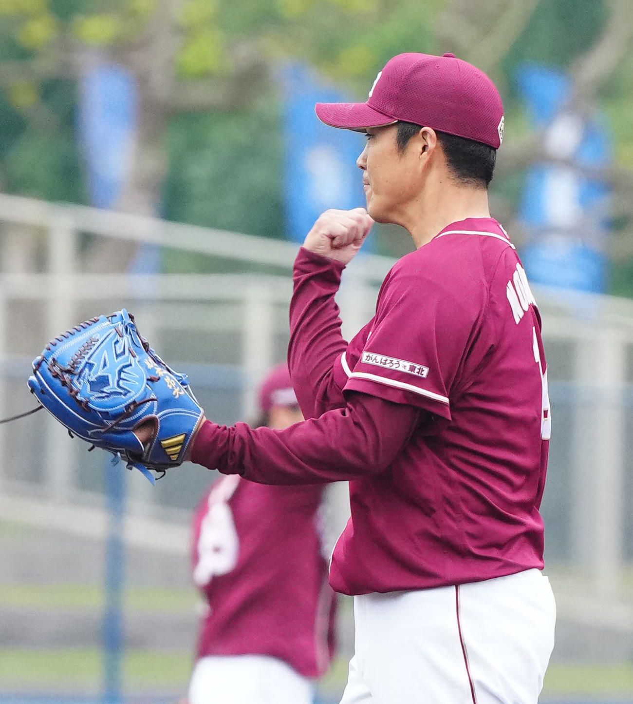 DeNA対楽天　7回裏DeNA無死三塁、楠本に適時打を浴びる則本（撮影・江口和貴）