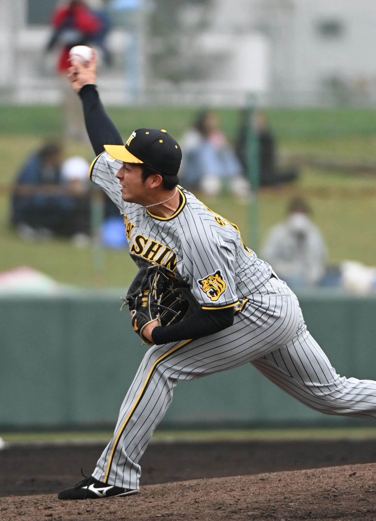 中日対阪神　7回裏、阪神5番手で登板する椎葉（撮影・森本幸一）