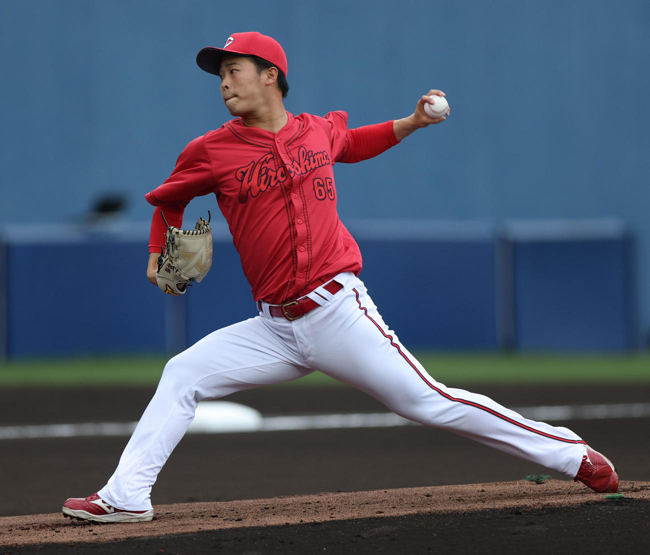 日本ハム対広島　広島先発の玉村（撮影・佐藤翔太）