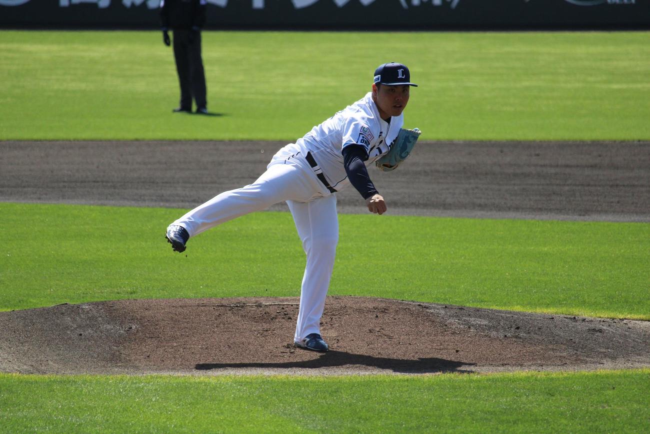 斗山戦で3回3失点だった西武平良（撮影・金子真仁）
