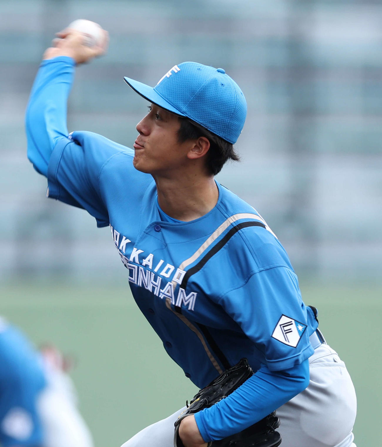 巨人対日本ハム　巨人対日本ハム　7回裏、力投する日本ハム北山（撮影・河田真司）