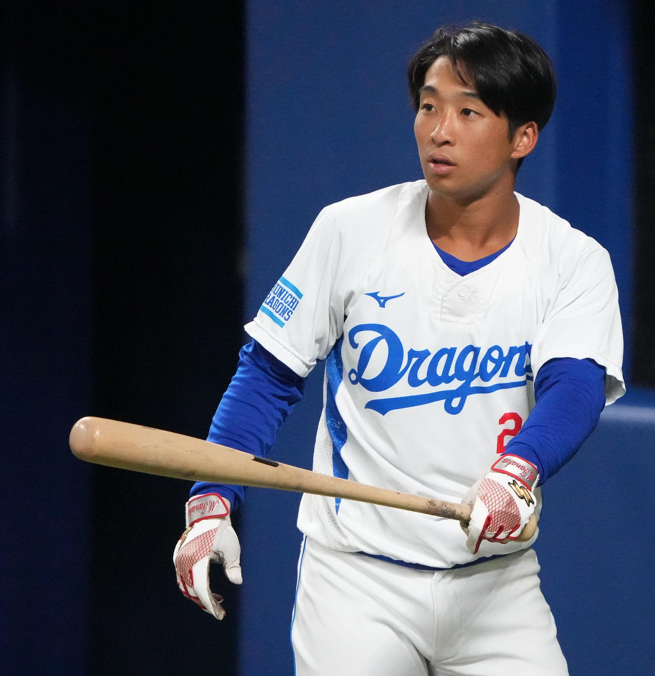 打撃練習をする田中（撮影・森本幸一）