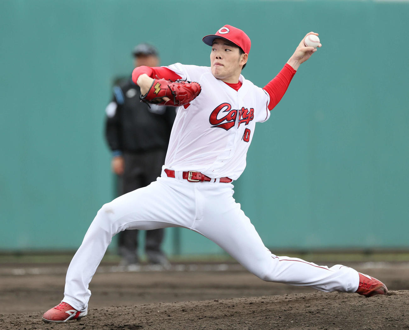 広島ドラフト3位の滝田（2024年2月24日撮影）