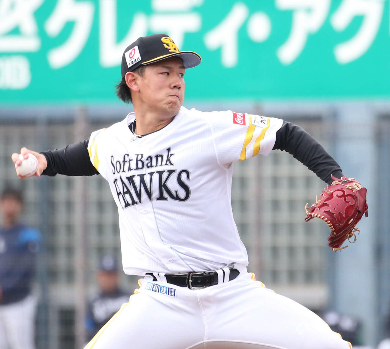 ソフトバンク対西武　9回にソフトバンク8番手として登板した岩井俊介（撮影・冨田成美）