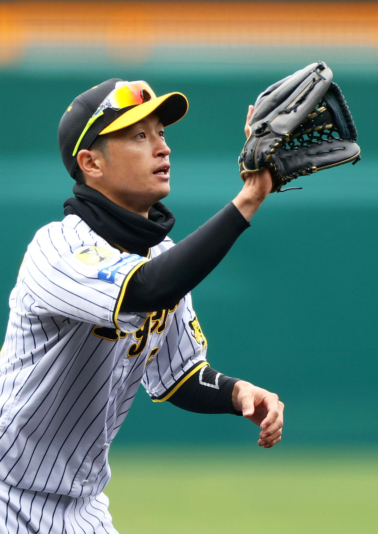 甲子園球場で練習に励む阪神近本（撮影・上山淳一）