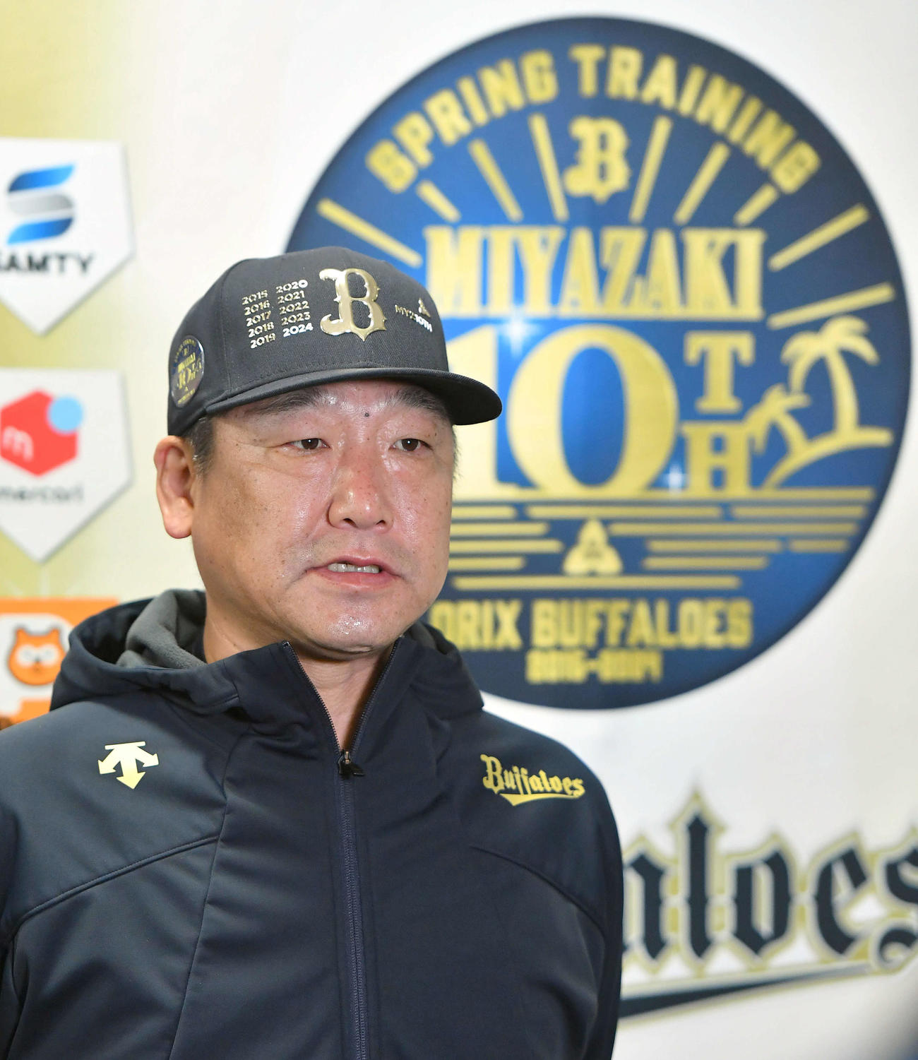 宮崎キャンプ最終日を迎え、総括をするオリックス中嶋監督（撮影・岩下翔太）