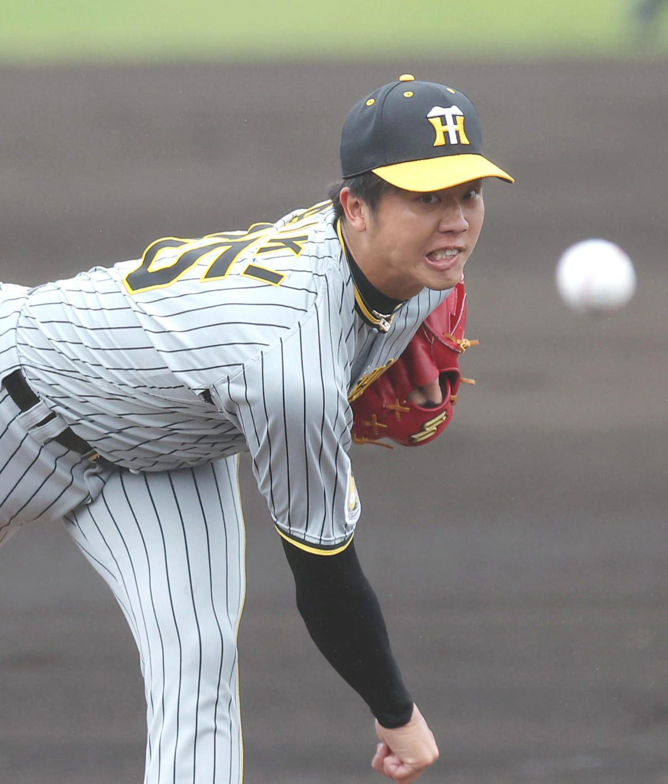 力投する阪神才木浩人（2024年2月25日撮影）